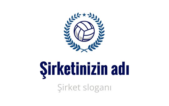 Mavi zeytin dalı ile çevrili cesur voleybol logo tasarımı