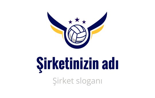 Kanatlı ve yıldızlı voleybol içeren dinamik logo tasarımı