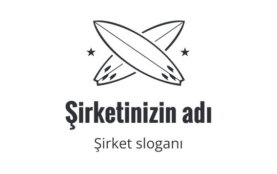 Çapraz sörf tahtaları ve yıldızlar içeren minimalist logo tasarımı