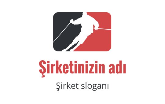 Hareket halindeki kayakçının siluetiyle dinamik logo tasarımı