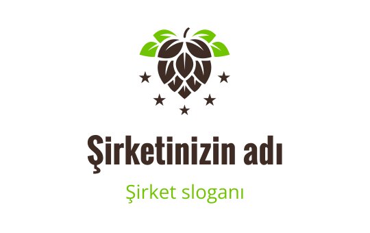 Yeşil yapraklar ve yıldızlarla süslenmiş modern logo tasarımı