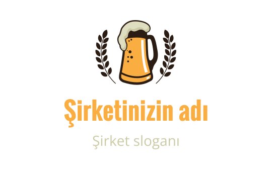 Playful beer mug logo design with wheat ears and warm colors