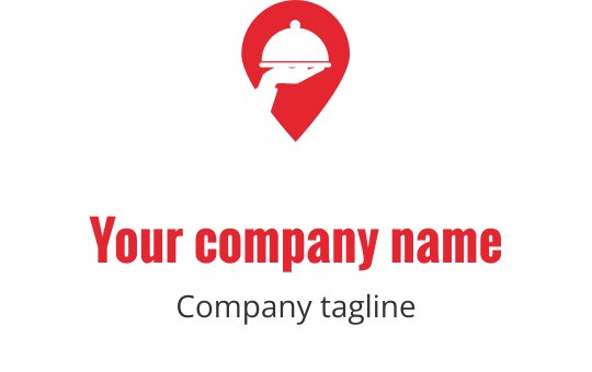 Şık bir teslimat aracı içeren cesur kırmızı logo tasarımı