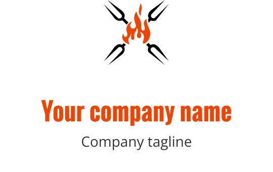 Turuncu ve gri stilize metin üzerinde alev bulunan cesur logo tasarımı