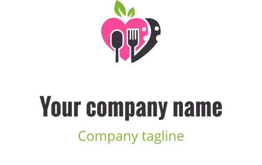 Gri, pembe ve limon yeşili tonlarında stilize bir yaprak içeren modern logo tasarımı