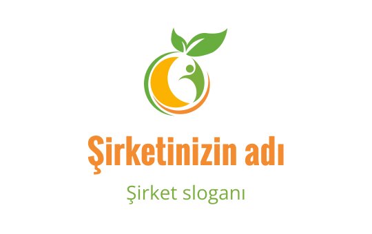Yeşil yapraklar ve turuncu vurgularla dairesel bir modern logo tasarımı