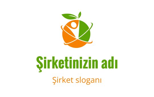 Yeşil ve turuncu yapraklı soyut figür içeren canlı logo tasarımı