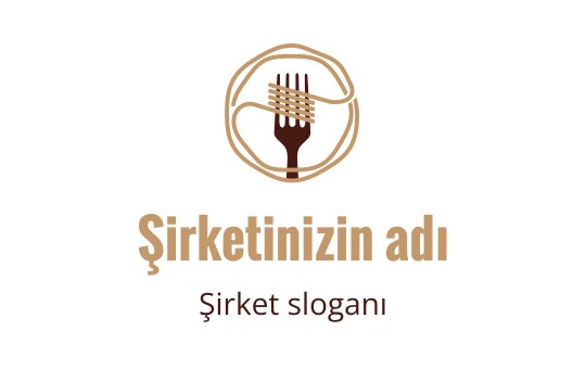 Dairesel bir çizgiye sarılmış çatal içeren yaratıcı logo tasarımı