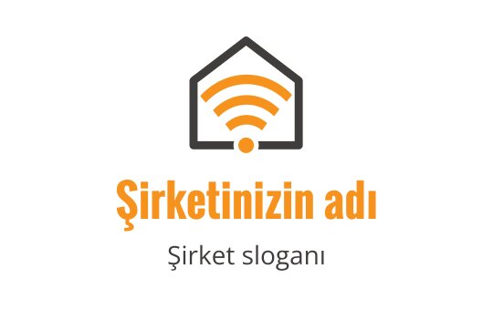 Modern logo tasarımı, turuncu Wi-Fi sinyalleriyle ev silueti içeriyor