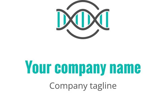 Modern DNA ipliği logo tasarımı, yeşil ve gri unsurlarla