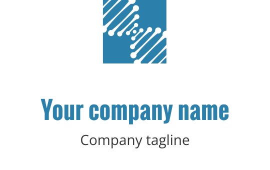 Modern tarzda iç içe geçmiş DNA iplikçikleriyle teal logo tasarımı