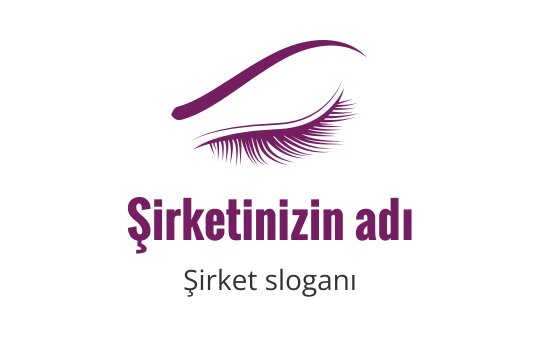 Mor tonlarda stilize bir kirpik içeren şık logo tasarımı