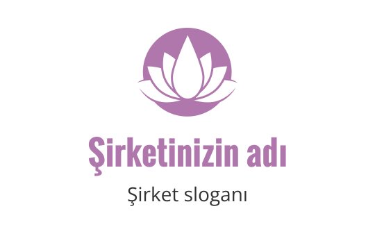 Yuvarlak yapraklara sahip şık mor lotus çiçeği logo tasarımı
