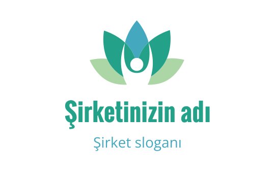 Modern logo tasarımı, yeşil yapraklarla çevrili stilize bir figür içeriyor