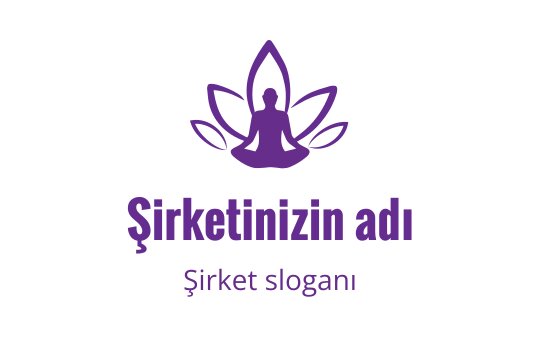 Meditasyon yapan figürle huzurlu mor lotus logo tasarımı