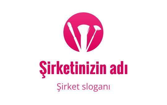Dairesel şekil içinde mutfak gereçleri bulunan cesur pembe logo tasarımı