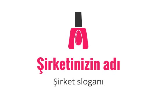 Şık pembe oje logo tasarımı, zarif şişe siluetiyle