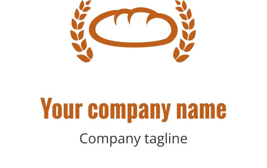 Rustik kahverengi logo tasarımı, stilize edilmiş bir ekmek somunu içeriyor