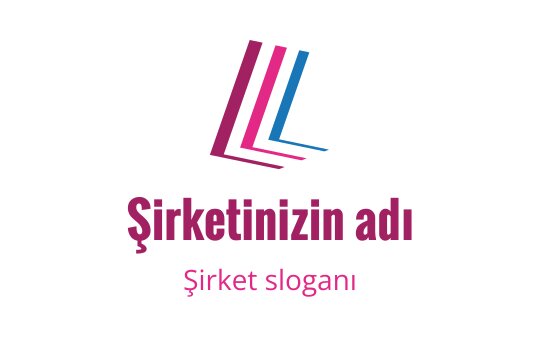 Modern katmanlı logo tasarımı, pembe ve mavi unsurlar içeriyor