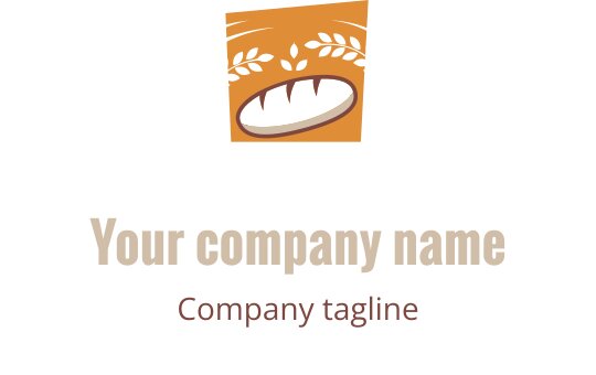Şık logo tasarımı, altın ve kahverengi stilize edilmiş ekmek ile