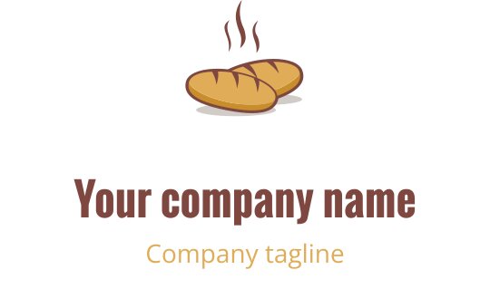 Sıcak renklerde stilize edilmiş bir ekmek ile şık logo tasarımı
