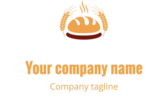 Modern bordo ve mercan renklerinde, stilize ekmek unsurları içeren logo tasarımı