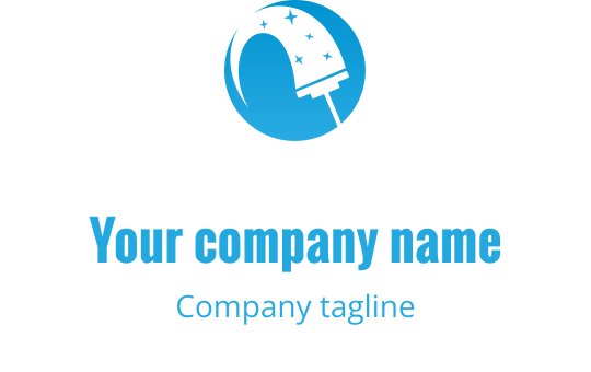 Modern mavi logo tasarımı, stilize edilmiş teleskop ve yıldızlar içeriyor