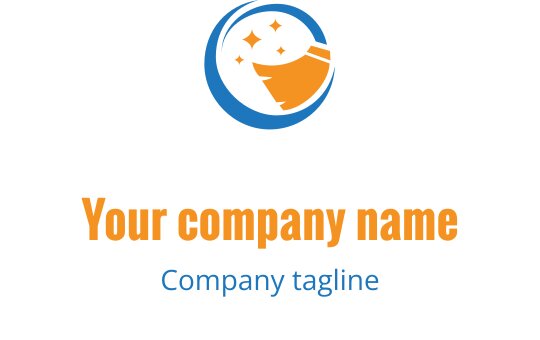 Mavi ve turuncu renklerde hilal ve yıldızlar içeren modern logo tasarımı