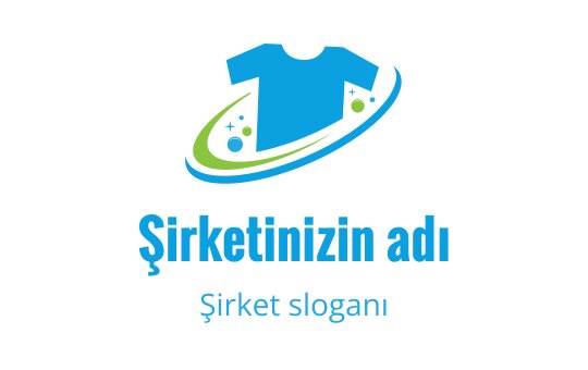 Tişört ve dönen unsurlar içeren renkli logo tasarımı