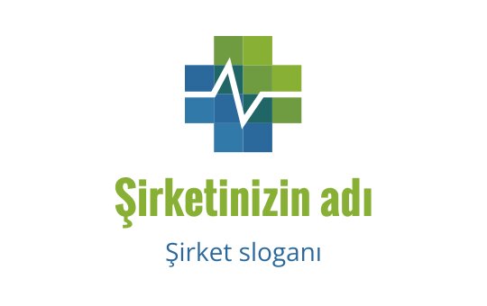 Yeşil ve mavi bir haç ile kalp atışı çizgisi içeren modern logo tasarımı