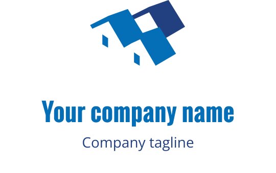Üst üste binen şekillerle modern mavi geometrik logo tasarımı