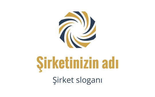 Mavi ve altın tonlarında modern spiral logo tasarımı