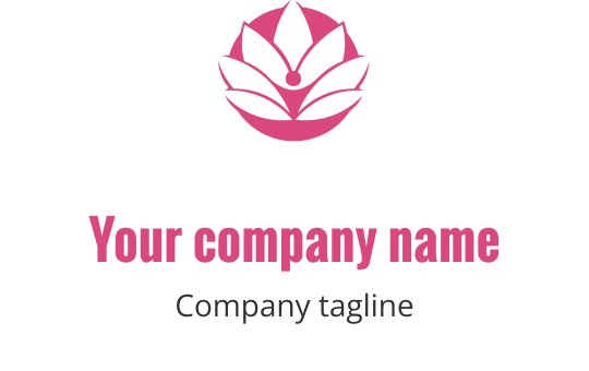 Katmanlı yapraklara sahip şık pembe lotus logo tasarımı