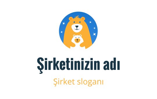 Ebeveyn ve yavru ayının yer aldığı dairesel çerçevede eğlenceli ayı logo tasarımı
