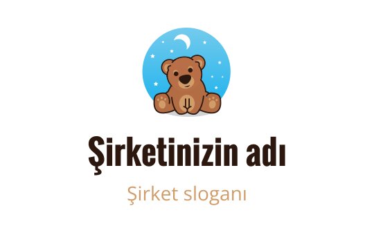 Mavi dairesel arka plana sahip neşeli ayı logo tasarımı