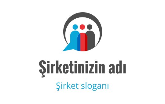 Mavi ve kırmızı renkte üç stilize figür içeren modern logo tasarımı