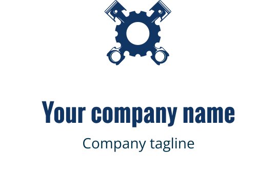 Koyu mavi renkte dişli ve çapraz anahtarlar içeren cesur logo tasarımı