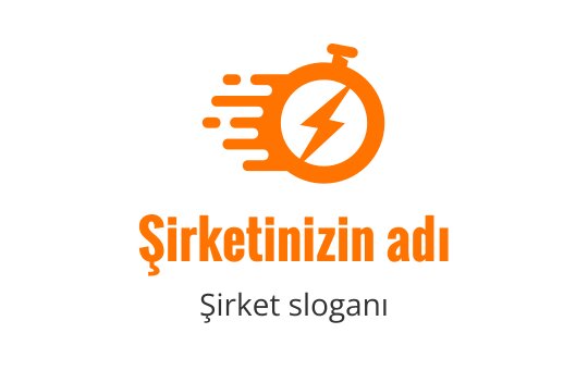 Yıldırım unsuru içeren dinamik turuncu kronometre logo tasarımı