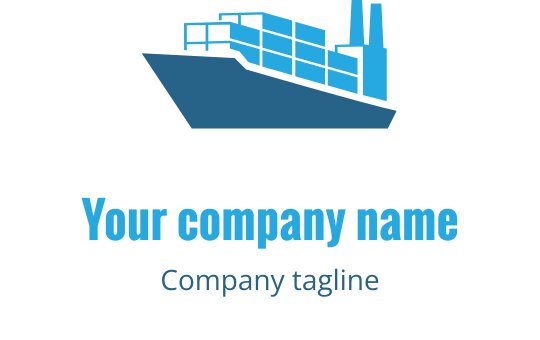 Stilize bir gemi silueti içeren yeşil ve mavi logo tasarımı