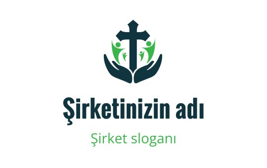 Yeşil vurgularla çapraz ve eller içeren modern logo tasarımı