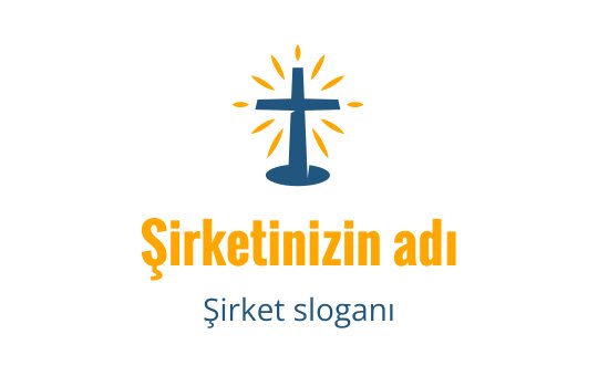 Mavi ve turuncu ışık huzmeleriyle modern haç logo tasarımı