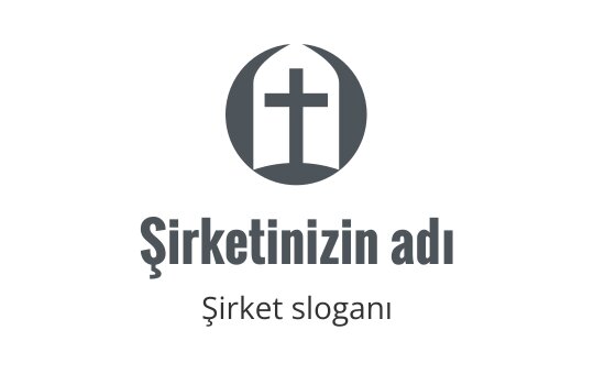 Dairesel şekil içinde bir haç bulunan modern logo tasarımı