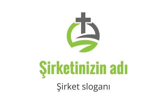 Modern logo tasarımı, haç ve yeşil dalga unsurları içeriyor
