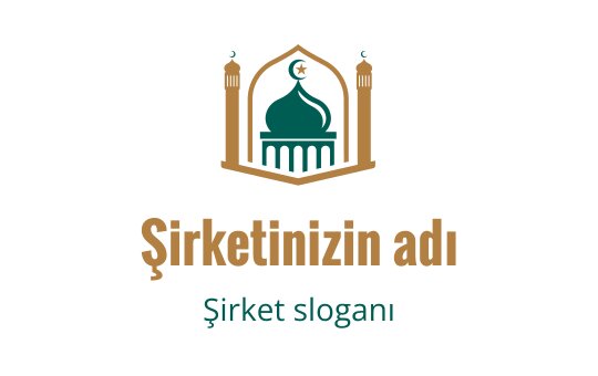 Minareler ve hilal ile cami silueti içeren şık logo tasarımı