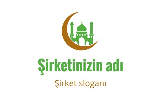 Şık cami logo tasarımı, hilal ve yeşil vurgularla