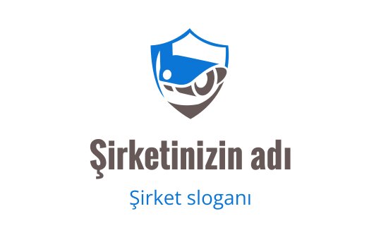 Mavi ve kahverengi stilize göz içeren kalkan logo tasarımı