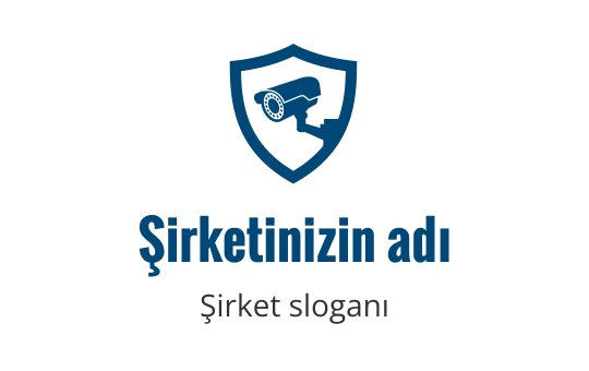 Mavi tonlarda güvenlik kamerası içeren kalkan logo tasarımı