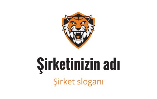 Beyaz detaylarla altın ve siyah kaplan logosu, kaplan endüstrisini temsil ediyor.