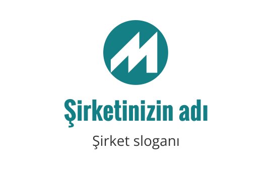 Siyah stilize M harfi içeren modern teal logo tasarımı