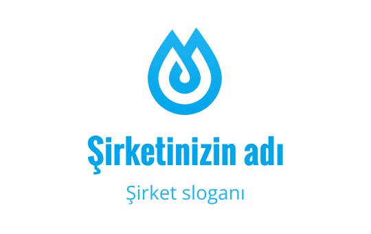 Modern mavi damla logo tasarımı, dairesel bir kıvrım unsuru ile